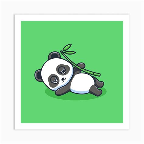 Cute Lazy Panda Art Print By Eluvity Fy