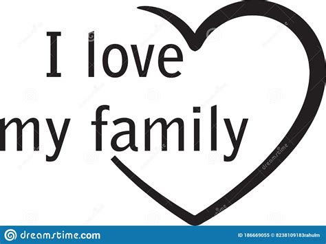Download I love my family text stock vector. Illustration of vector ...
