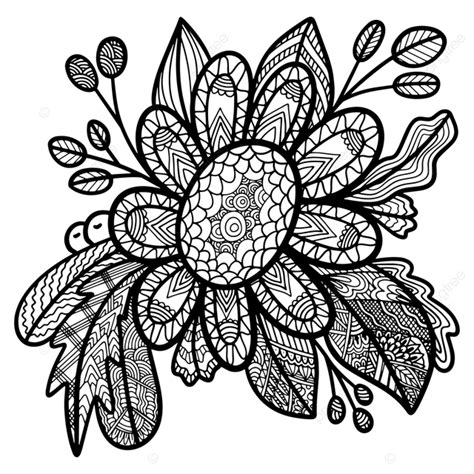 Zen Doodle Anti Stress Coloring Page Flowers Flower Drawing Flowers