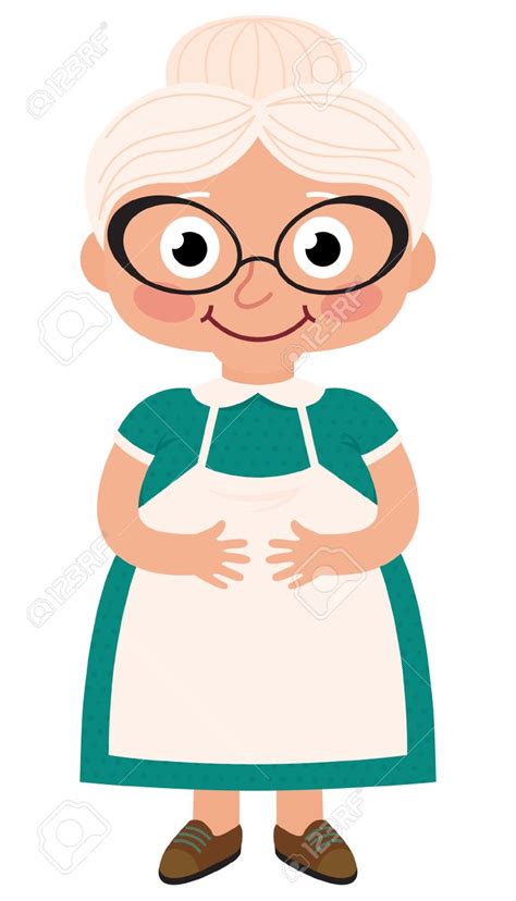 stock vector cartoon illustration of a grandmother housewife royalty free cliparts vectors