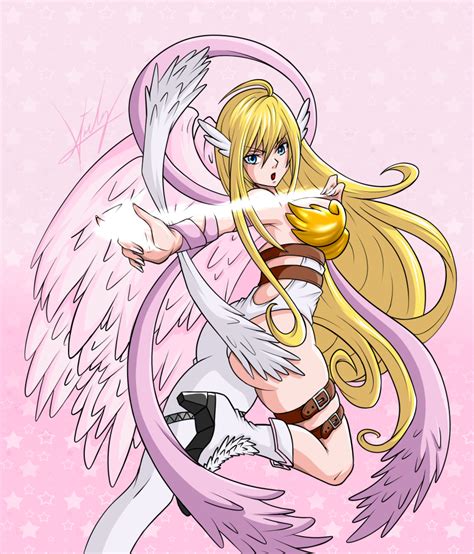 Angewomon Digimon Highres 1girl Angel Angel Girl Ass Belt Blonde Hair Blue Eyes