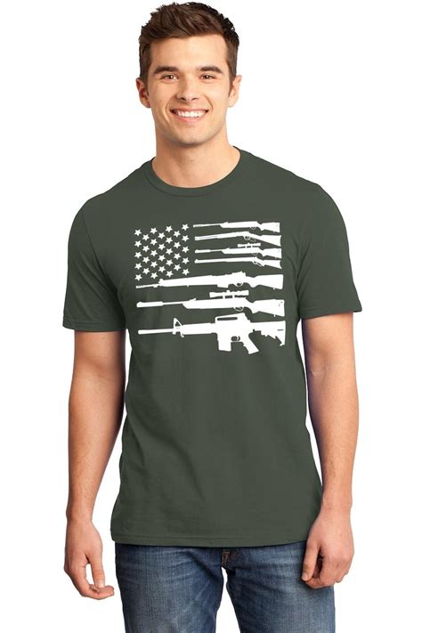 Gun American Flag Mens T Shirt Patriotic Usa Flag American Pride Rights