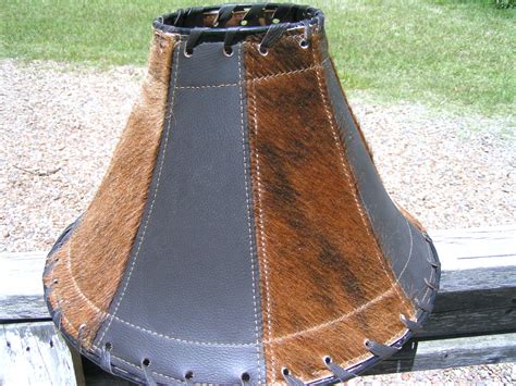 Cowhide Leather Western Lamp Shade 0658