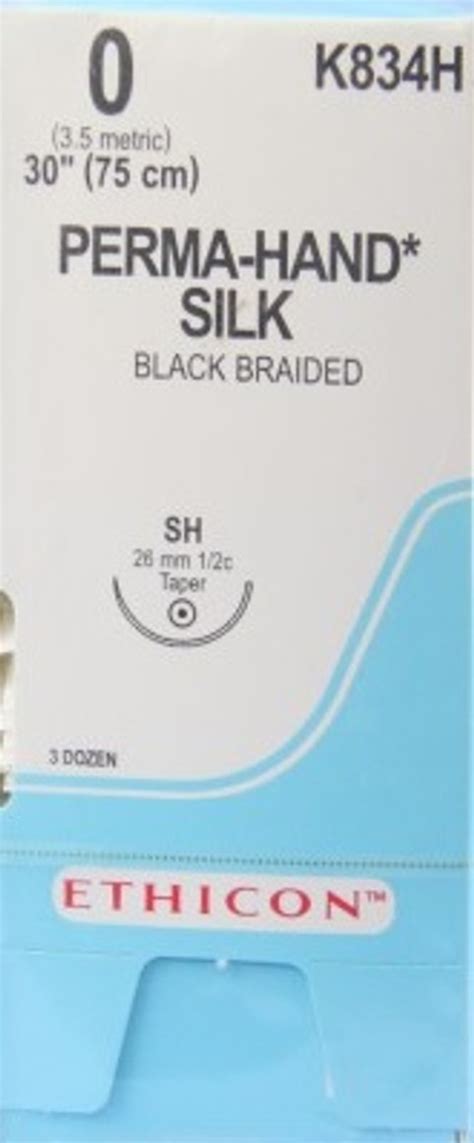 Ethicon Suture Needles 0 Silk Black 30 Sh Taper Medex Supply