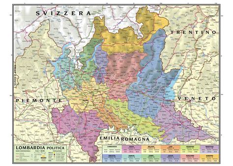 Una cartina politica dell'italia e una cartina muta dell'italia. Carta Geografica Lombardia | Carta