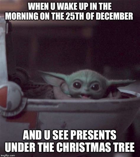 Baby Yoda Is Wishing U Merry Christmas And A Happy New Year R