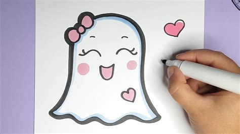 Zeichnen lernen für anfänger einen hasen malen tutorial. Kawaii Geist für Halloween selber Malen - Kawaii Bilder ...