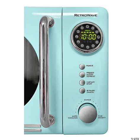 Nostalgia Retro 07 Cubic Foot 700 Watt Countertop Microwave Oven Aqua