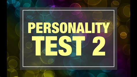 Personality Test 2nd Edition Youtube