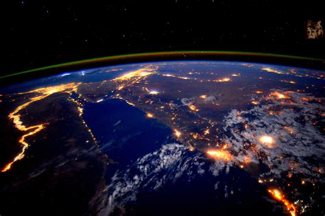 Astronaut Scott Kelly Views The Nile At Night From The
