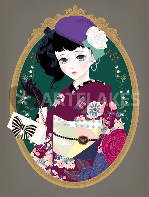 Kimono Girl Grafikillustration Als Poster Und Kunstdruck Von Mari Katogi Bestellen