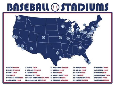 Map Of All The Mlb Stadiums World Map