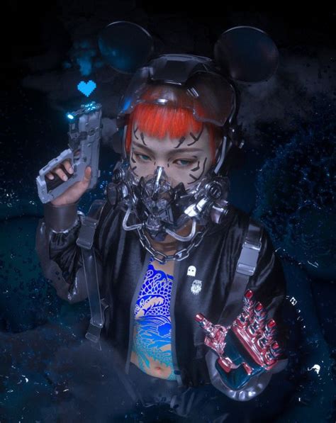 Wallpaper Ai Art Women Cyberpunk Gas Masks Eyes Neon Colorful
