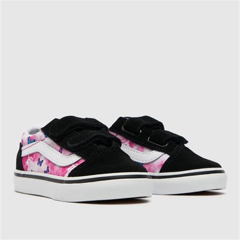 Sneaker Schwarz Pink Vans Old Skool V Butterfly Kleinkinder Schuh