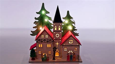 Christmas Village Weihnachtsdorf Wooden Led House Painted House 1 Youtube