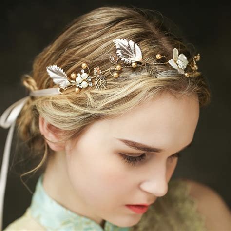 Jonnafe Boho Gold Wedding Hair Accessories Vine Leaf Bridal Headband