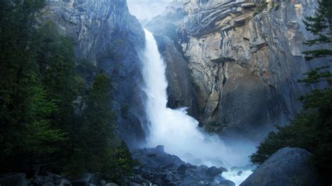 Landscapes Nature Waterfalls Landmark Yosemite National Park Wallpaper