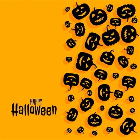 Free Vector Happy Halloween Scary Spooky Pumpkin Card Background