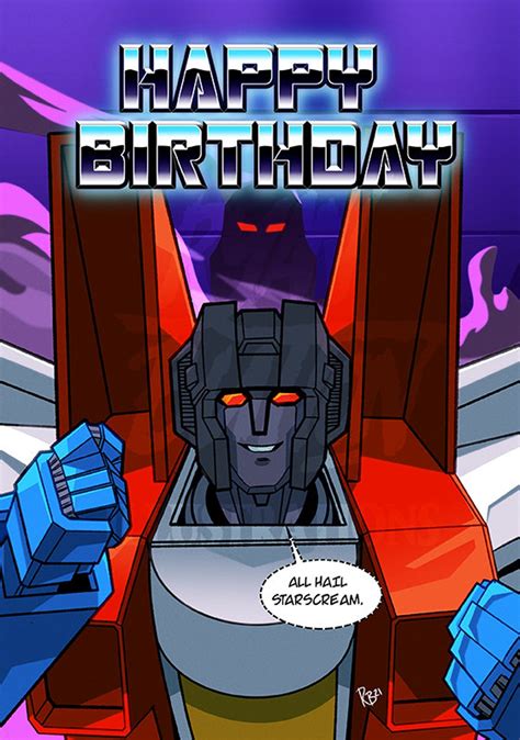 transformers starscream birthday card etsy