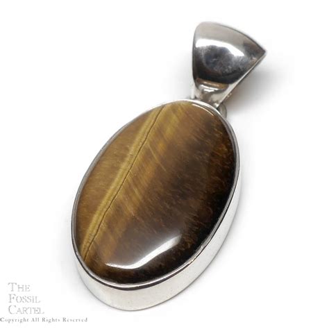 Tiger Eye Oval Sterling Silver Pendant The Fossil Cartel