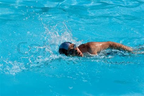 Athletic Man Swimming In The Pool Stock Photo Colourbox