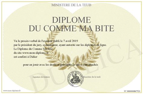 Diplome Du Comme Ma Bite