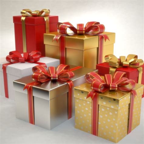 3D model Gift Boxes Set Christmas Presents | CGTrader