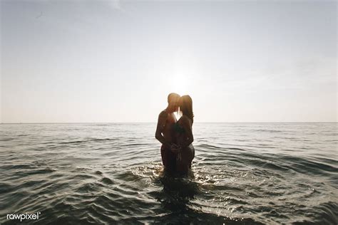 Download Premium Photo Of Romantic Couple In The Sea At Sunset 418350 Romantic Couples Sea