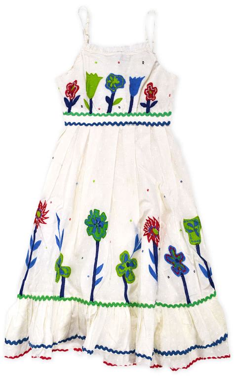 Girls Floral Embroidered Dress New Kids Sleeveless Summer Dresses Ages