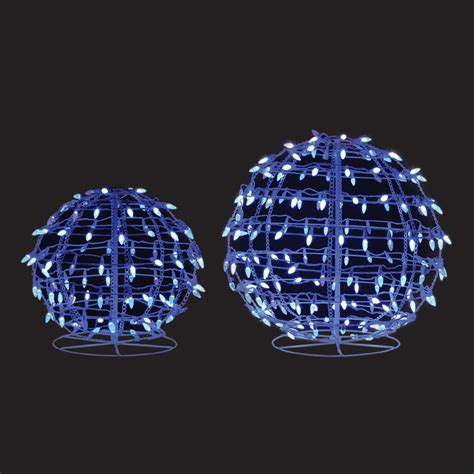 2ct 18in And 24in Energy Best Twinkling Snowball Sculpture Outdoor
