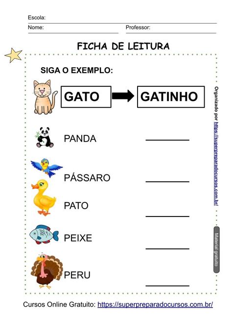 Atividades Sobre Aumentativo E Diminutivo