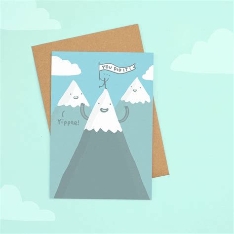 You Did It Mountain Peak Congratulations Card By Sarah Ray