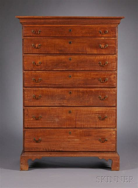 5 out of 5 stars. Tiger Maple and Cherry Tall Chest of Seven Drawers, made ...
