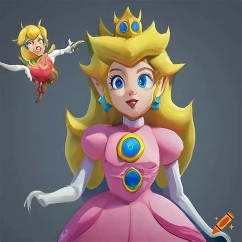 artwork of princess peach and link in a gender swap costume