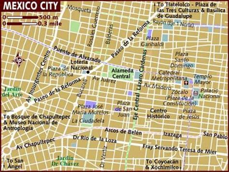 Downtown Mexico City Map Centro Historico Mexico City Map Mexico