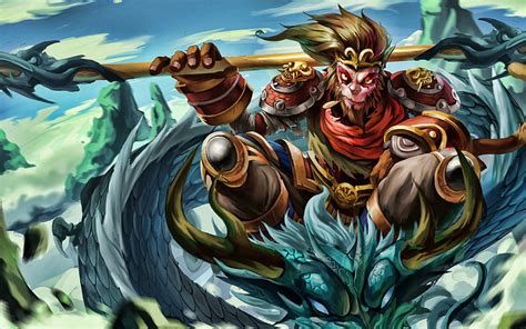 1080p free download wukong moba league of legends 2020 games warrior artwork wukong