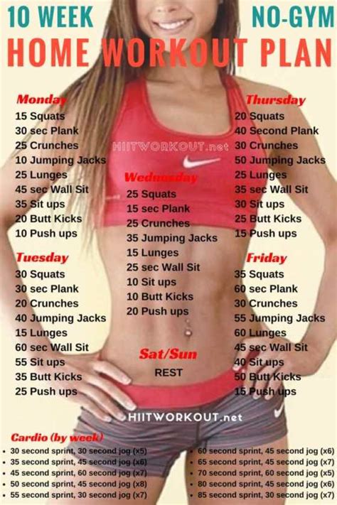 At home workout plan without equipment to build muscle and lose weight