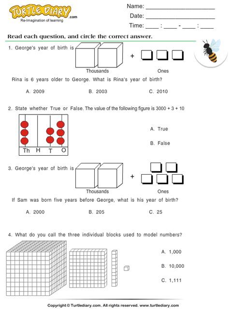 Identify the Model Representing Given Number Worksheet - Turtle Diary