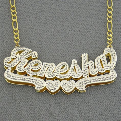Large Personalized K Or K Gold D Double Name Pendant Etsy