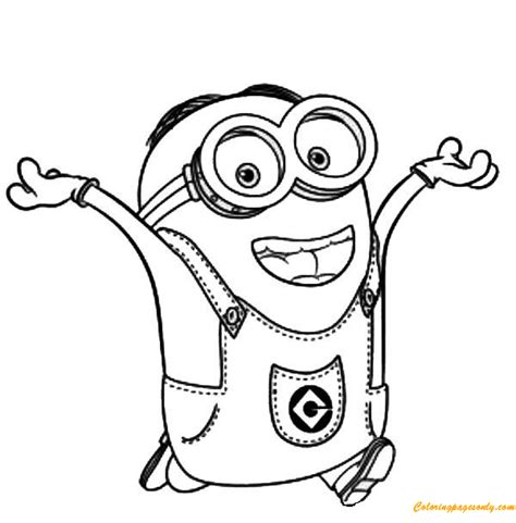 There has been a large increase in coloring books specifically for adults in the last 6 or 7 years. Dave The Minion Is Happy Coloring Page - Free Coloring ...