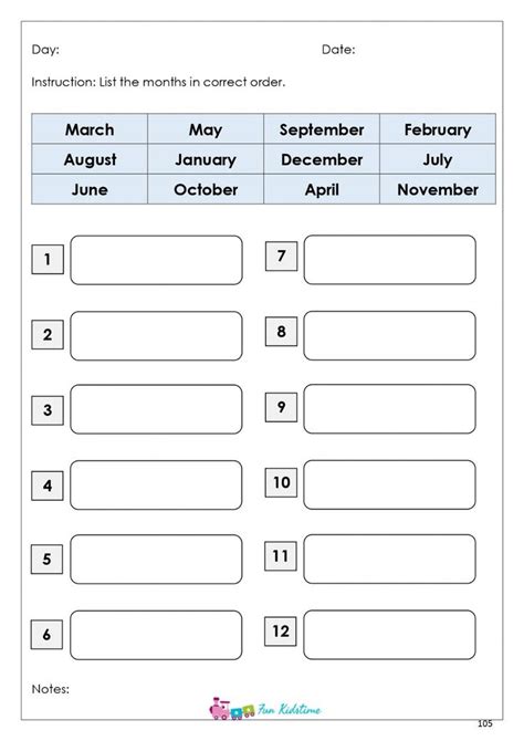 The Months And Numbers Worksheet For Students To Practice Their Writing