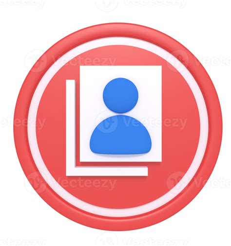 3d Rendering Of Contact Book Icon 10986888 Png