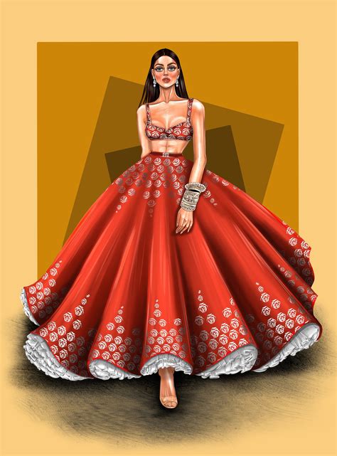 Fashion Illustration Gowns Lehenga Bridal Gown Digital Etsy