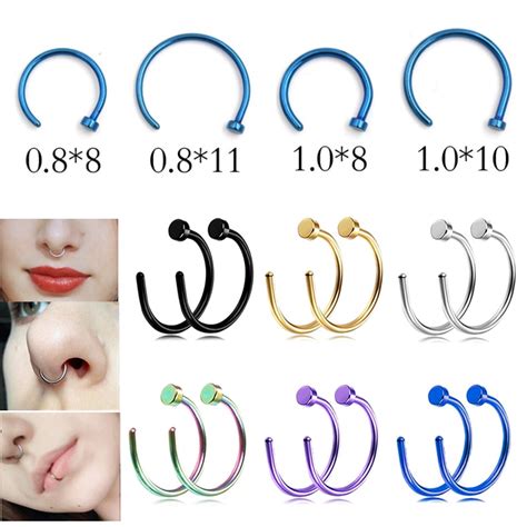 2021 New Arrival 6810mm Punk Stainless Steel Fake Spike Nose Ring