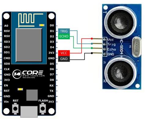 Wiring Esp8266 Nodemcu With Hcsr04 Ultrasonic Sensor