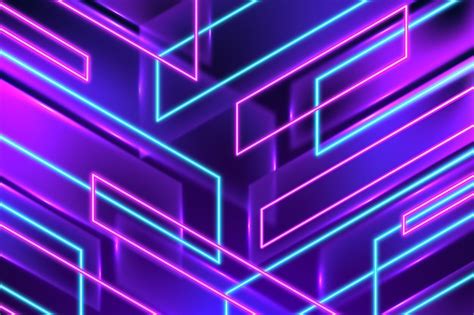 Free Vector Geometric Shapes Neon Lights Background