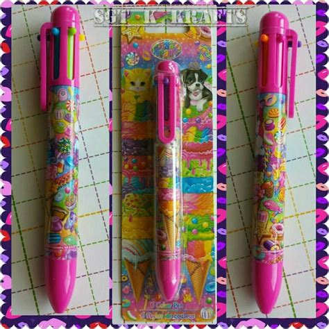 Lisa Frank 6 Multi Color Ballpoint Pen Clicker Pen Rainbow