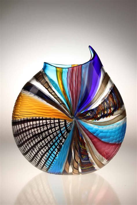 Murano Glass Studio Vase Lodario 36 Reverse Glass Art Murano Glass