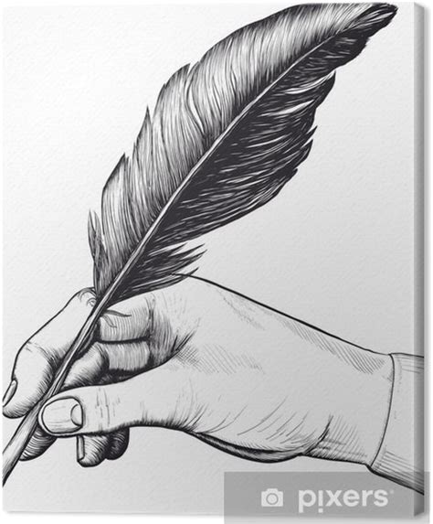 Dessin avec l'outil plume, courbure ou crayon. Tableau sur toile Dessin à la main avec un stylo plume ...