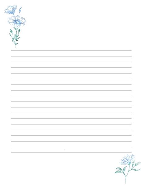 Printable Digital Writing Paper A4 85x11 Lined And Etsy Writing